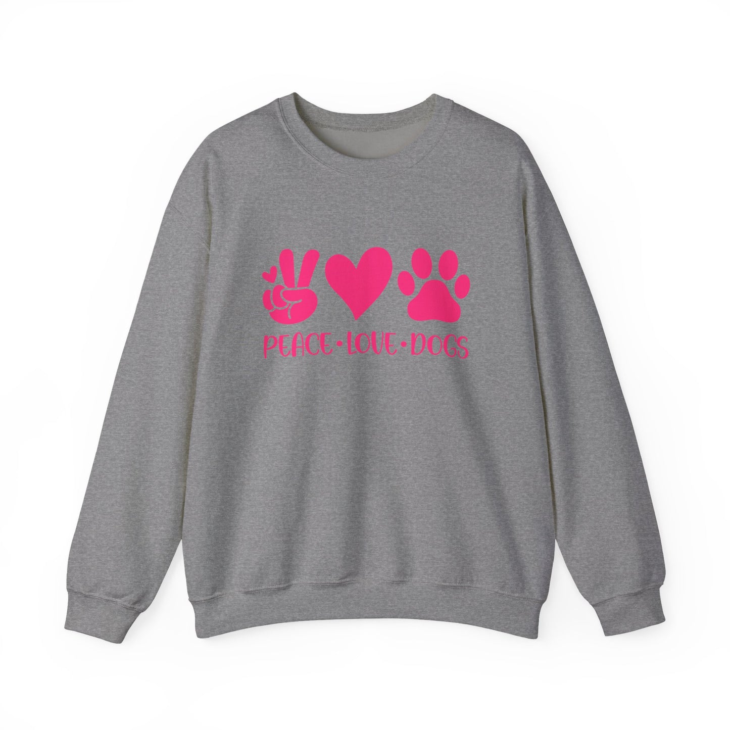 Peace Love Dogs Pink Graphic  Sweatshirt