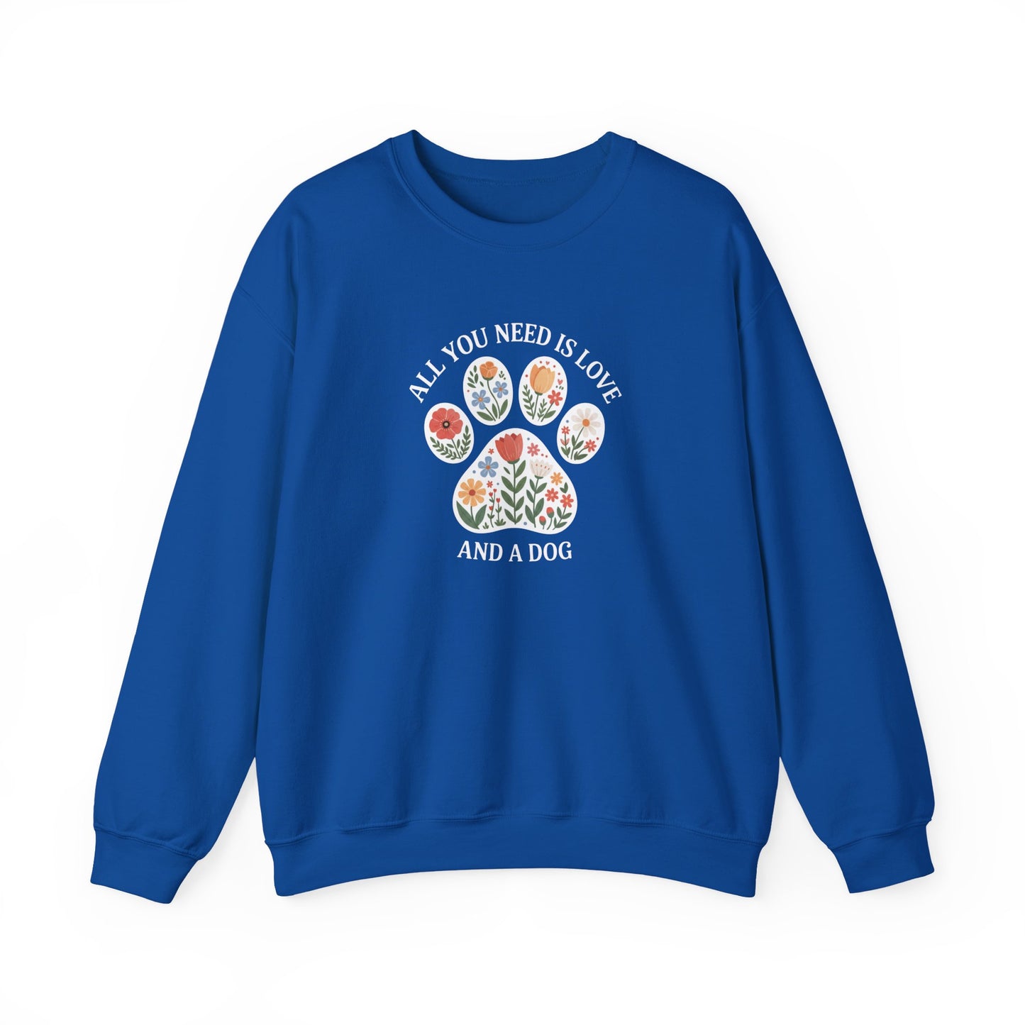 All You Need Is Love & A Dog | Floral Paw Print Sweatshirt