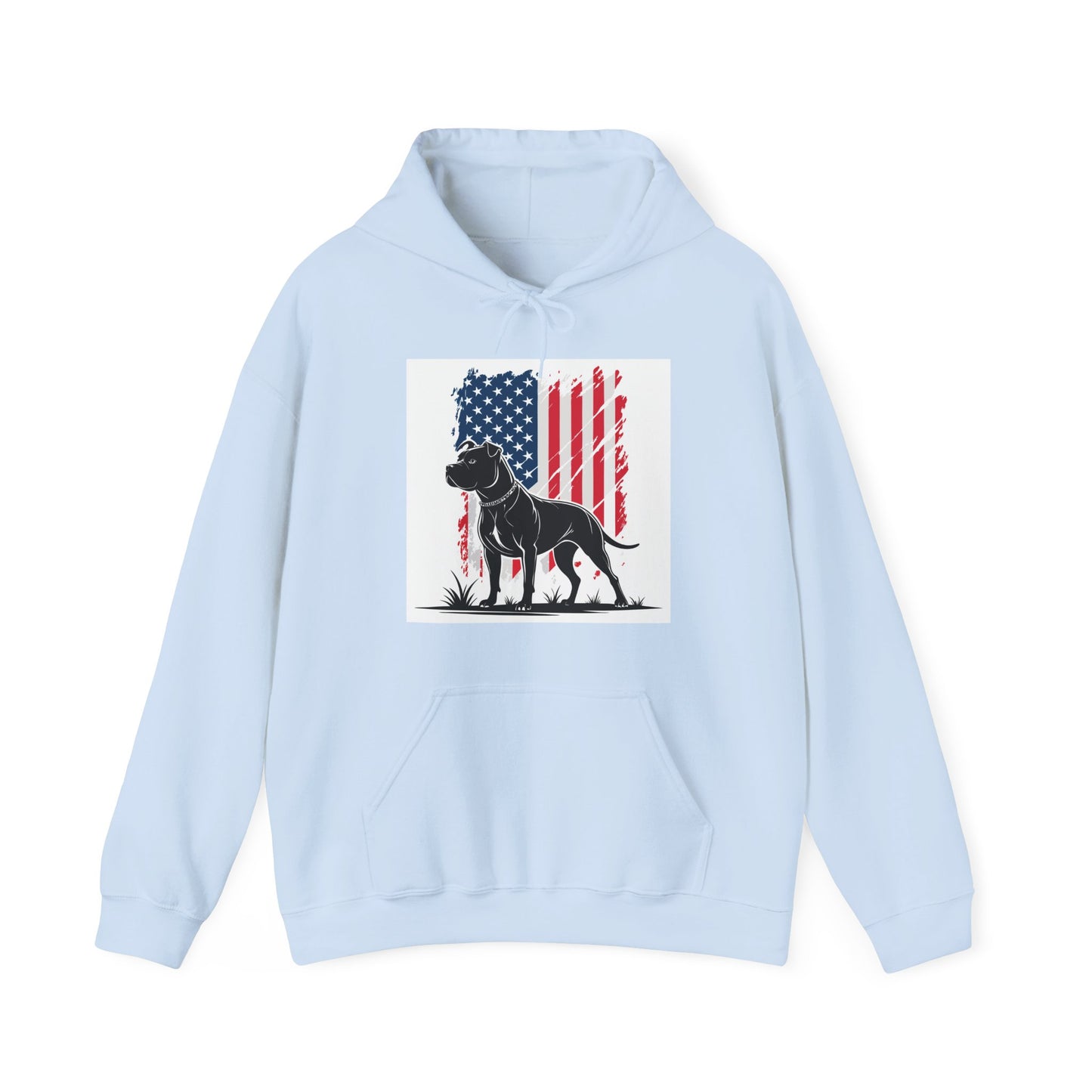 Patriotic Pitbull Unisex Hoodie – American Flag Dog Lover