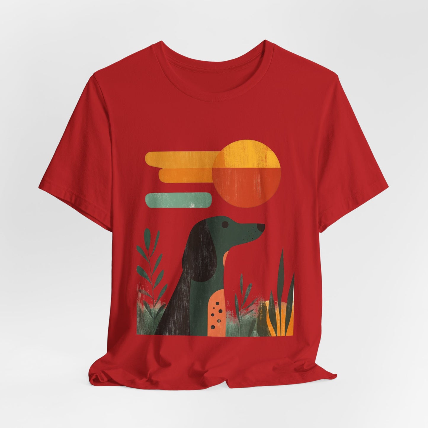 Dachshund Retro Sunset Minimalist Unisex Tee