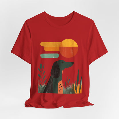 Dachshund Retro Sunset Minimalist Unisex Tee