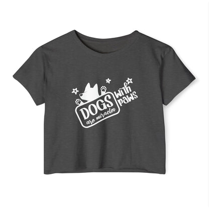 Dogs With Paws Crop Top – Cute Dog Lover Graphic Tee