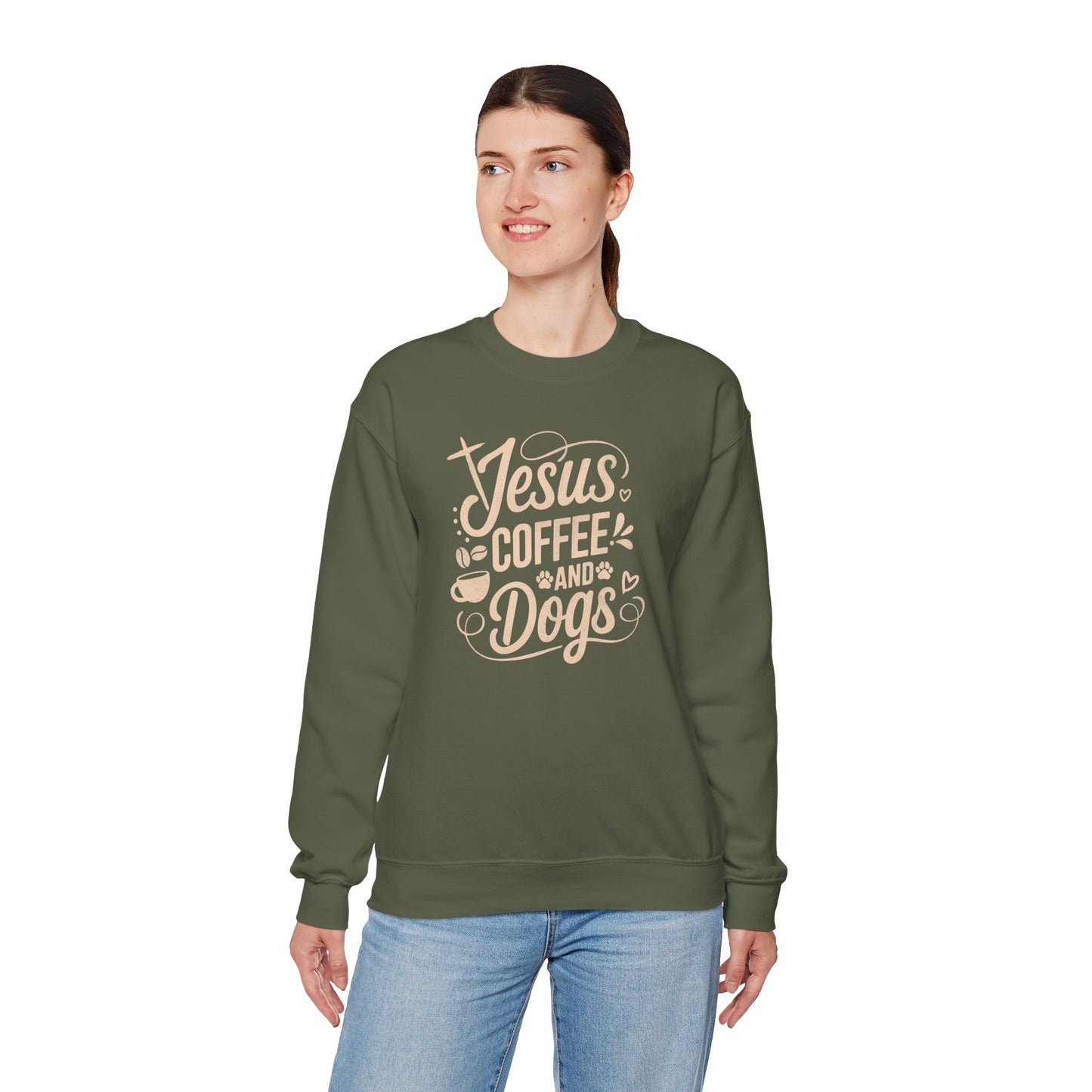 Jesus, Coffee, and Dogs Unisex Sweatshirt