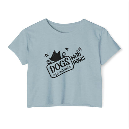 Dogs With Paws Crop Top – Cute Dog Lover Graphic Tee
