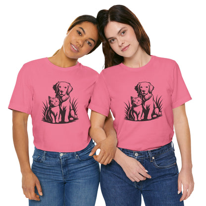 Modern Monochrome Pet Lovers T-Shirt