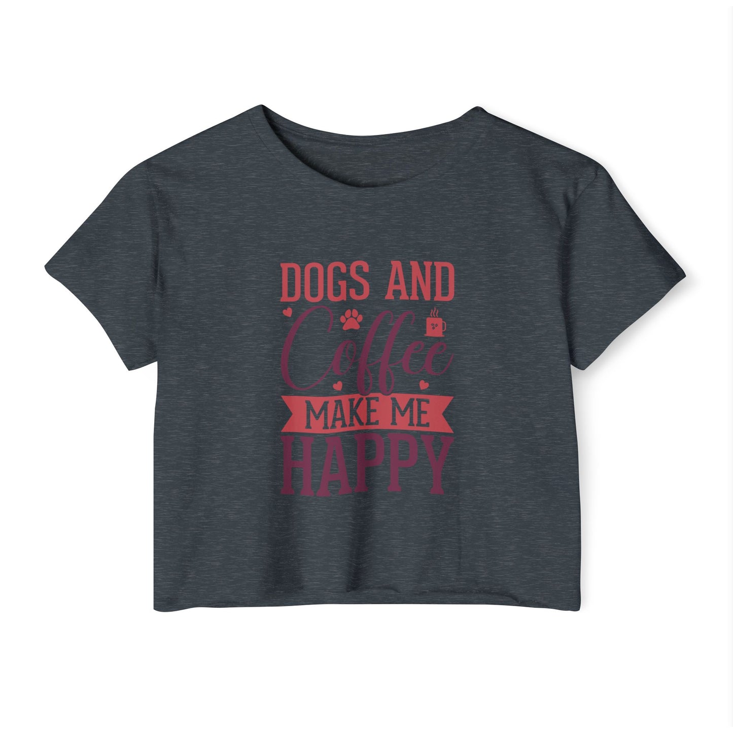 Dogs & Coffee Crop Top – Tee for Dog & Coffee Lovers