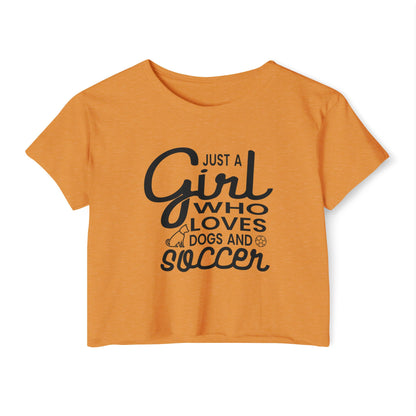 "Just a Girl Who Loves Dogs and Soccer" Crop Top Tee