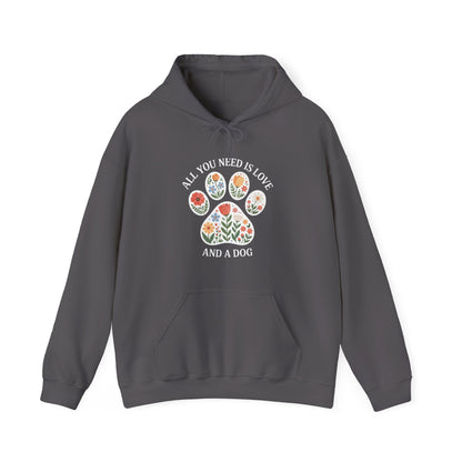 All You Need Is Love & A Dog | Floral Paw Print Hoodie