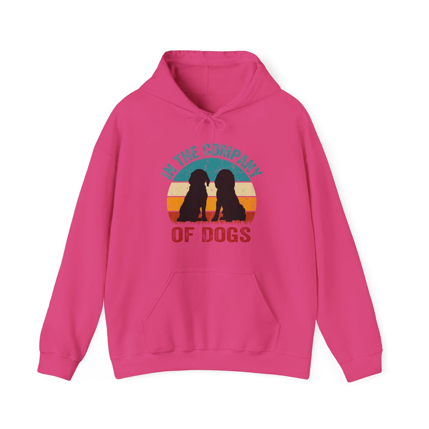 In The Company Of Dogs - Retro Sunset Hoodie