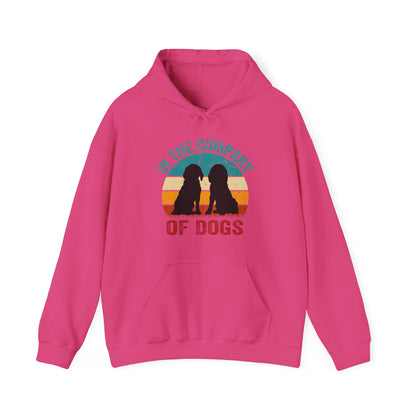 In The Company Of Dogs - Retro Sunset Hoodie