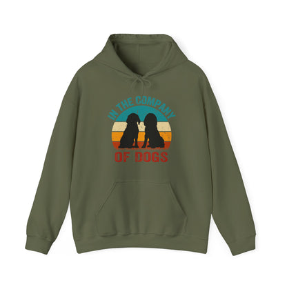 In The Company Of Dogs - Retro Sunset Hoodie