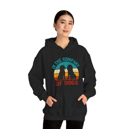 In The Company Of Dogs - Retro Sunset Hoodie