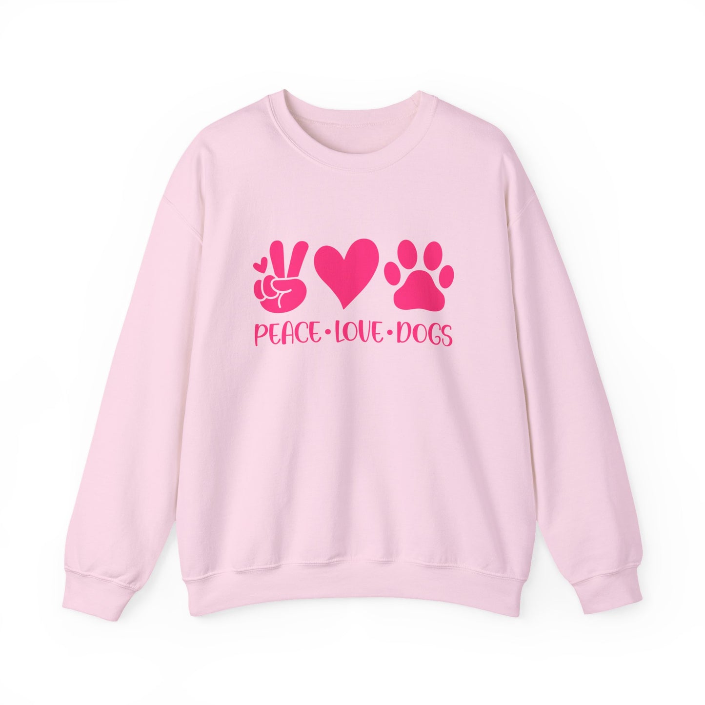 Peace Love Dogs Pink Graphic  Sweatshirt