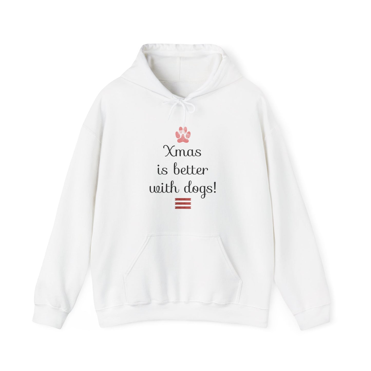 Xmas Is Better with Dogs - Holiday Paw Print Hoodie