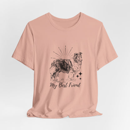 My Best Friend Collie Sketch T-Shirt | Dog Lover Gift