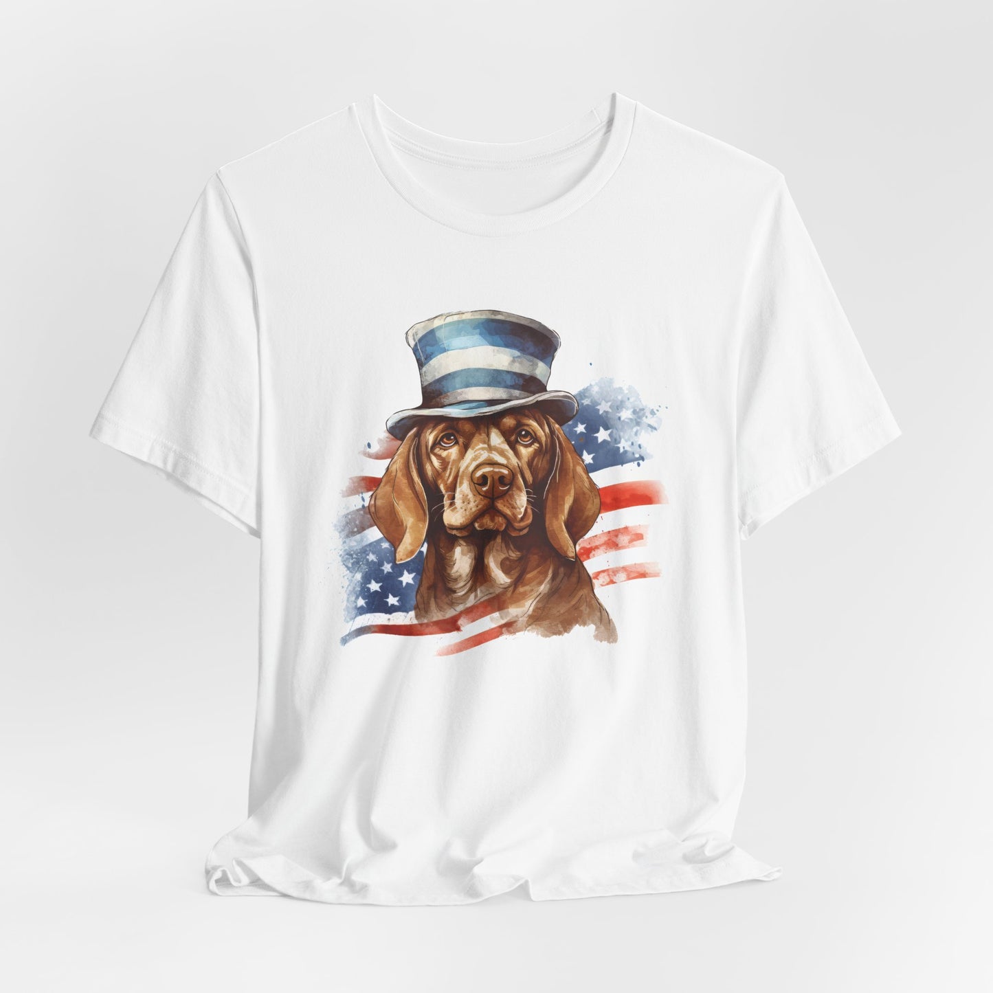 Patriotic Pup Tee – Red, White & Woof!