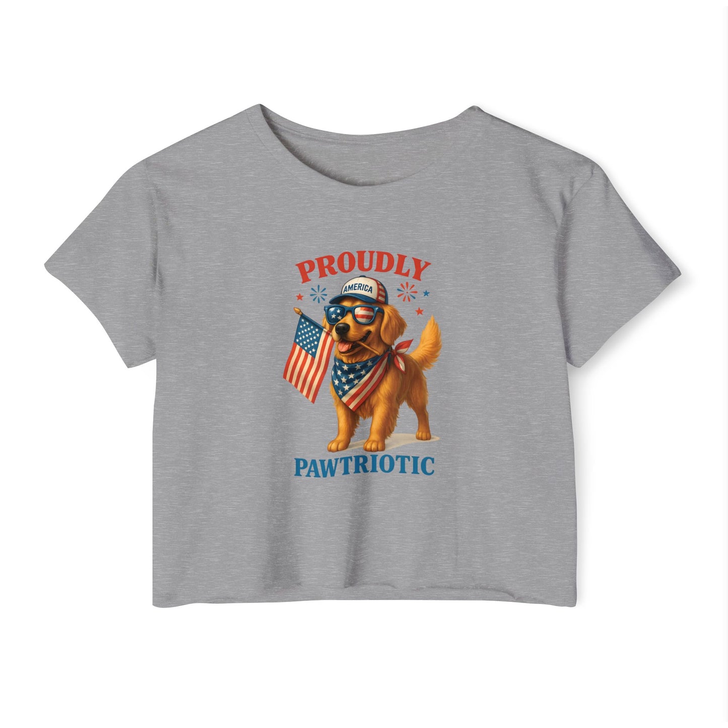 Proudly Pawtriotic Dog Crop Top – 4th of July Patriotic Pet Lover Tee