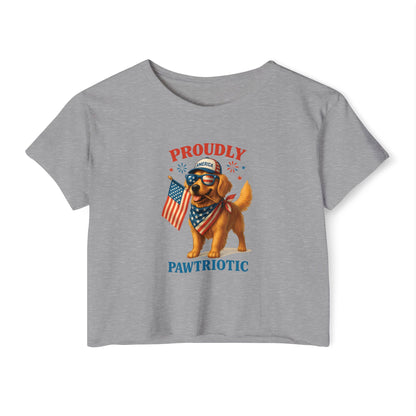 Proudly Pawtriotic Dog Crop Top – 4th of July Patriotic Pet Lover Tee