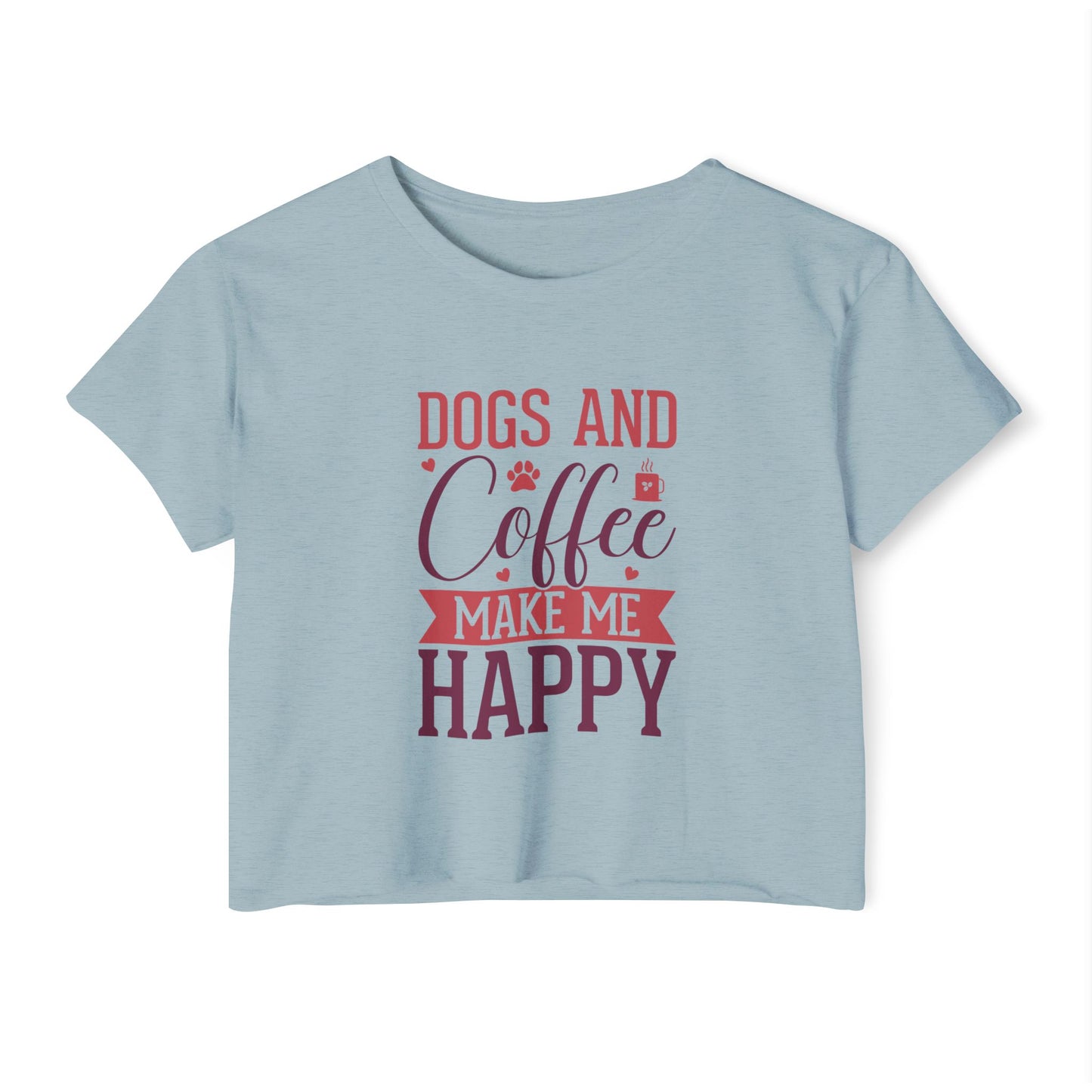 Dogs & Coffee Crop Top – Tee for Dog & Coffee Lovers
