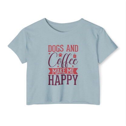 Dogs & Coffee Crop Top – Tee for Dog & Coffee Lovers