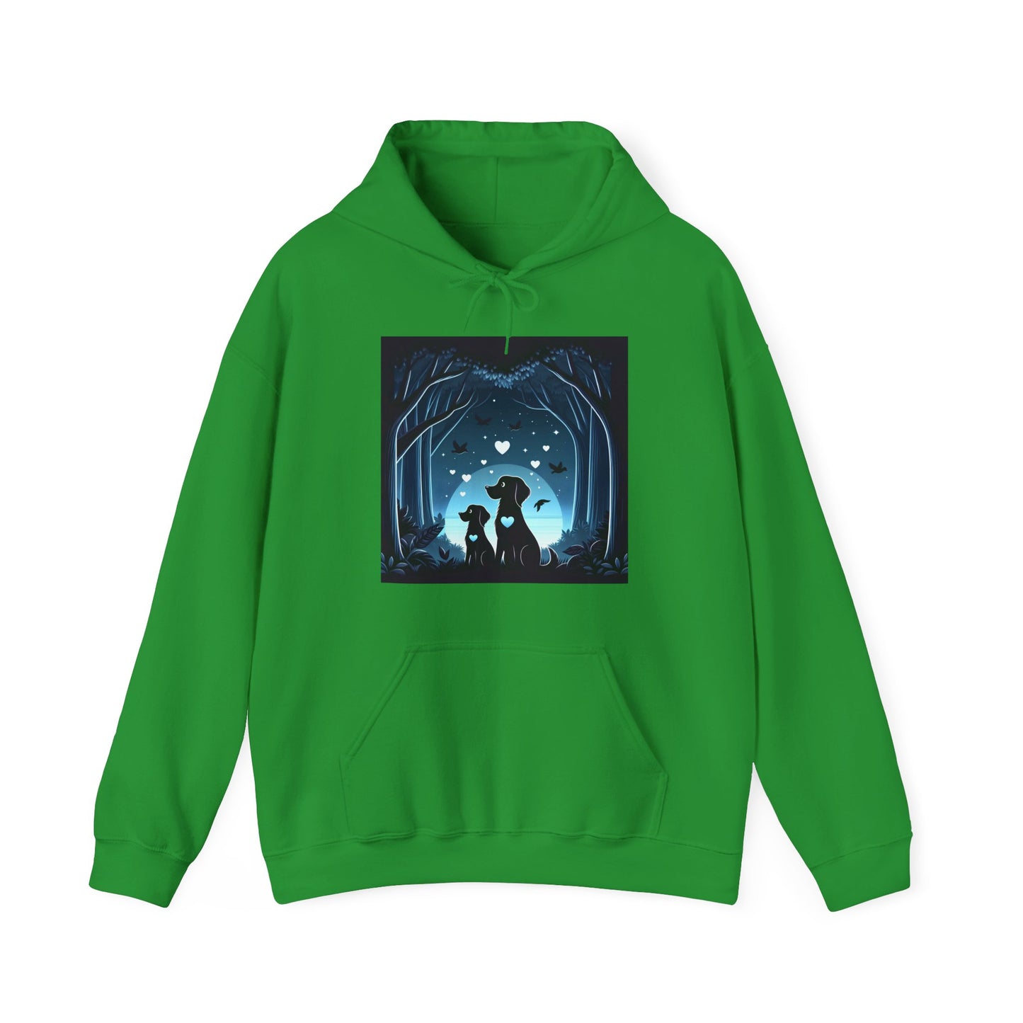Dog Love in the Moonlight - Forest Unisex Hoodie