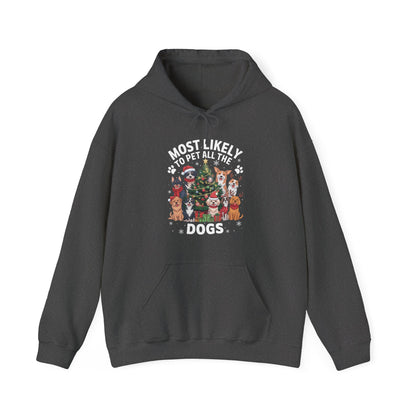 Most Likely To Pet All The Dogs Christmas Hoodie