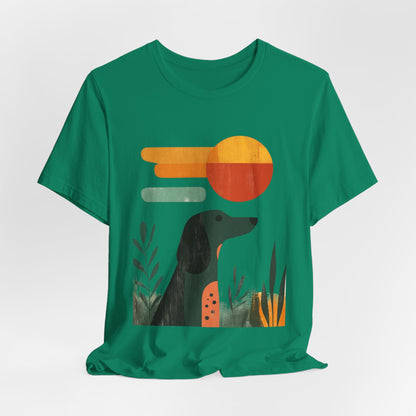 Dachshund Retro Sunset Minimalist Unisex Tee