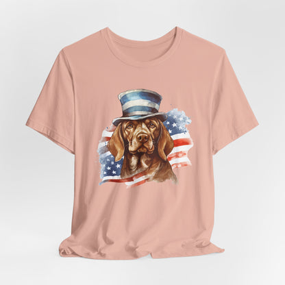 Patriotic Pup Tee – Red, White & Woof!