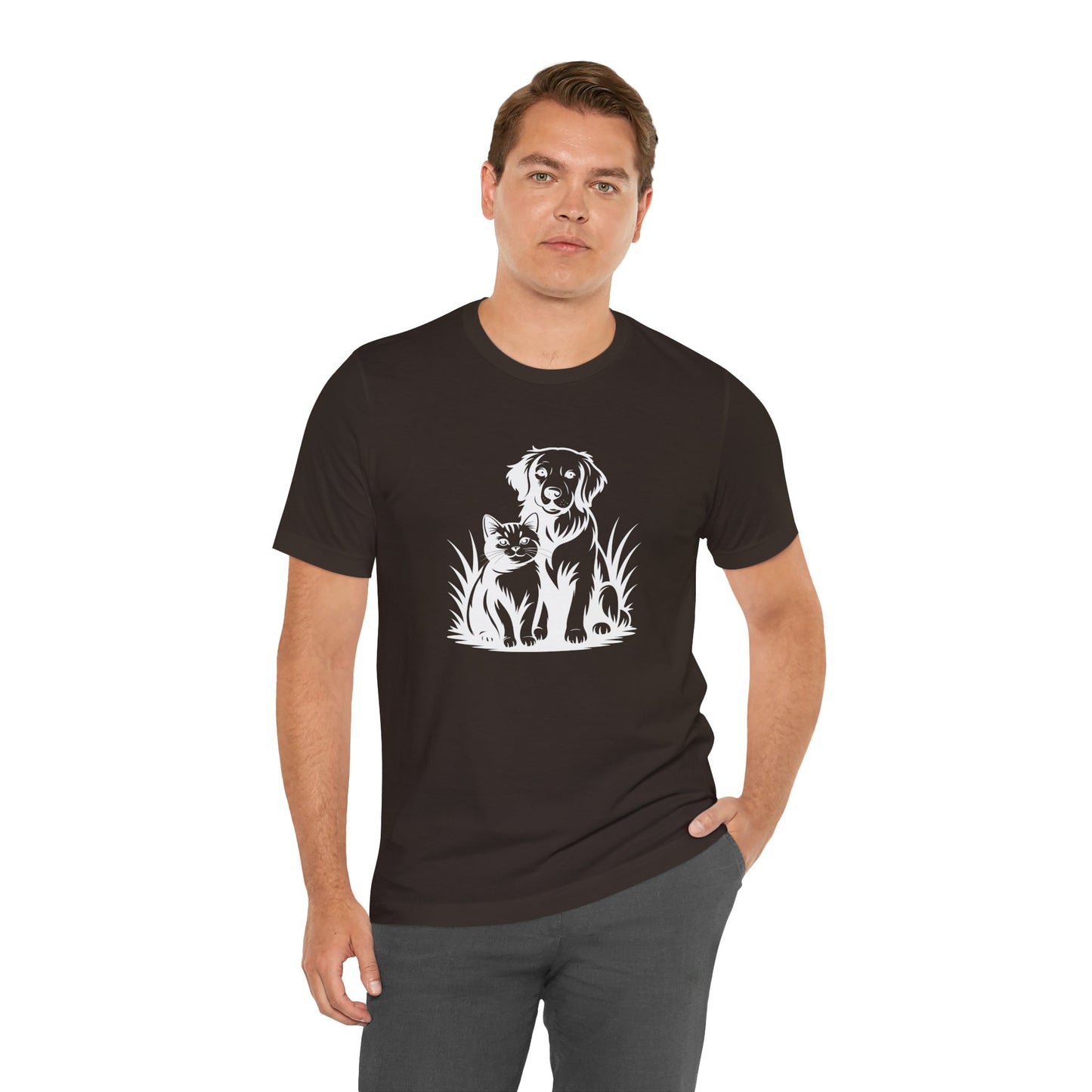 Modern Monochrome Pet Lovers T-Shirt