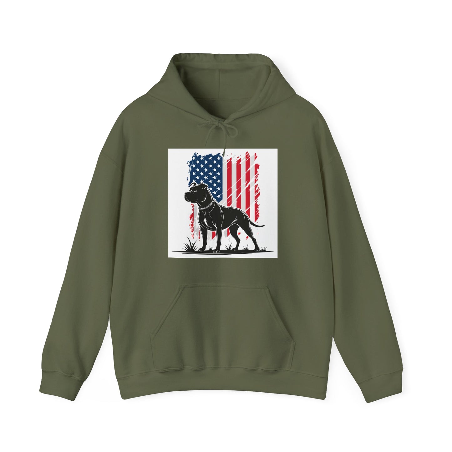 Patriotic Pitbull Unisex Hoodie – American Flag Dog Lover