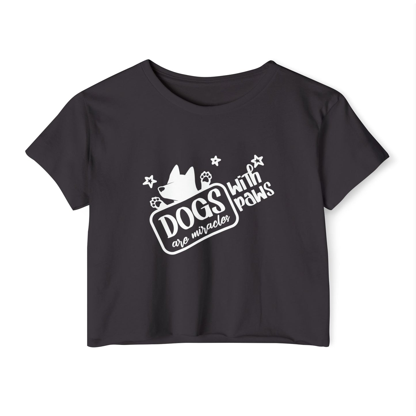 Dogs With Paws Crop Top – Cute Dog Lover Graphic Tee