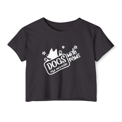 Dogs With Paws Crop Top – Cute Dog Lover Graphic Tee
