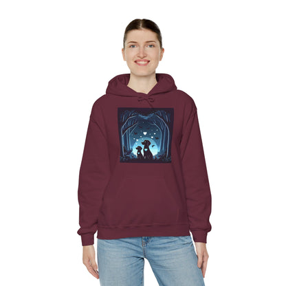 Dog Love in the Moonlight - Forest Unisex Hoodie
