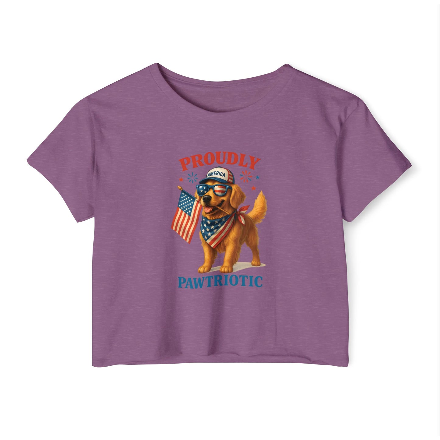 Proudly Pawtriotic Dog Crop Top – 4th of July Patriotic Pet Lover Tee