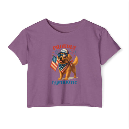 Proudly Pawtriotic Dog Crop Top – 4th of July Patriotic Pet Lover Tee