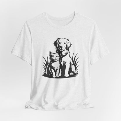 Modern Monochrome Pet Lovers T-Shirt