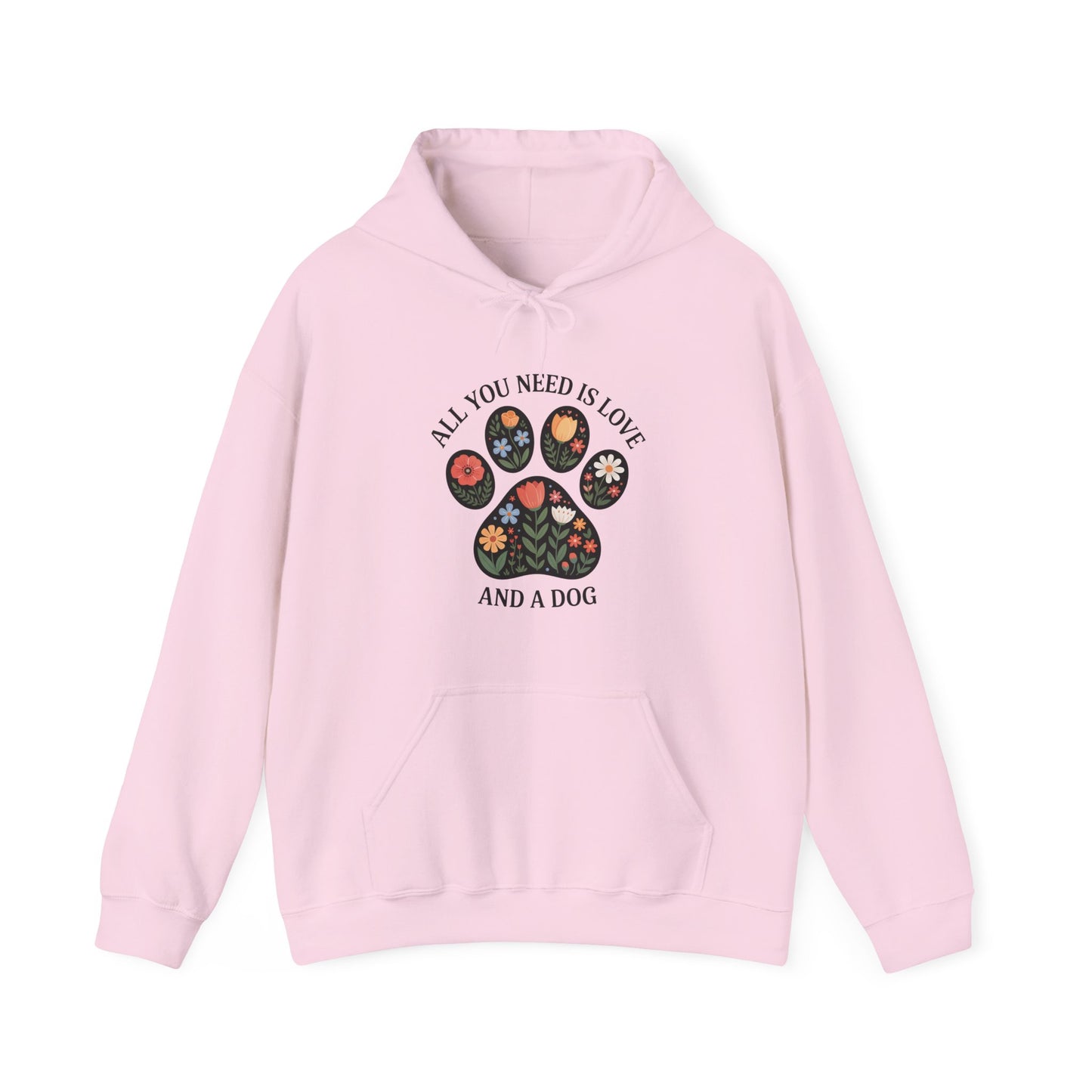 All You Need Is Love & A Dog | Floral Paw Print Hoodie
