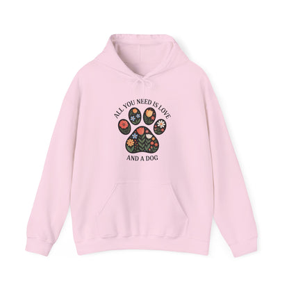 All You Need Is Love & A Dog | Floral Paw Print Hoodie