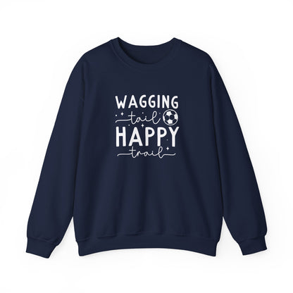 Wagging Tail Happy Trail Sweatshirt | Funny Soccer Dog Gift