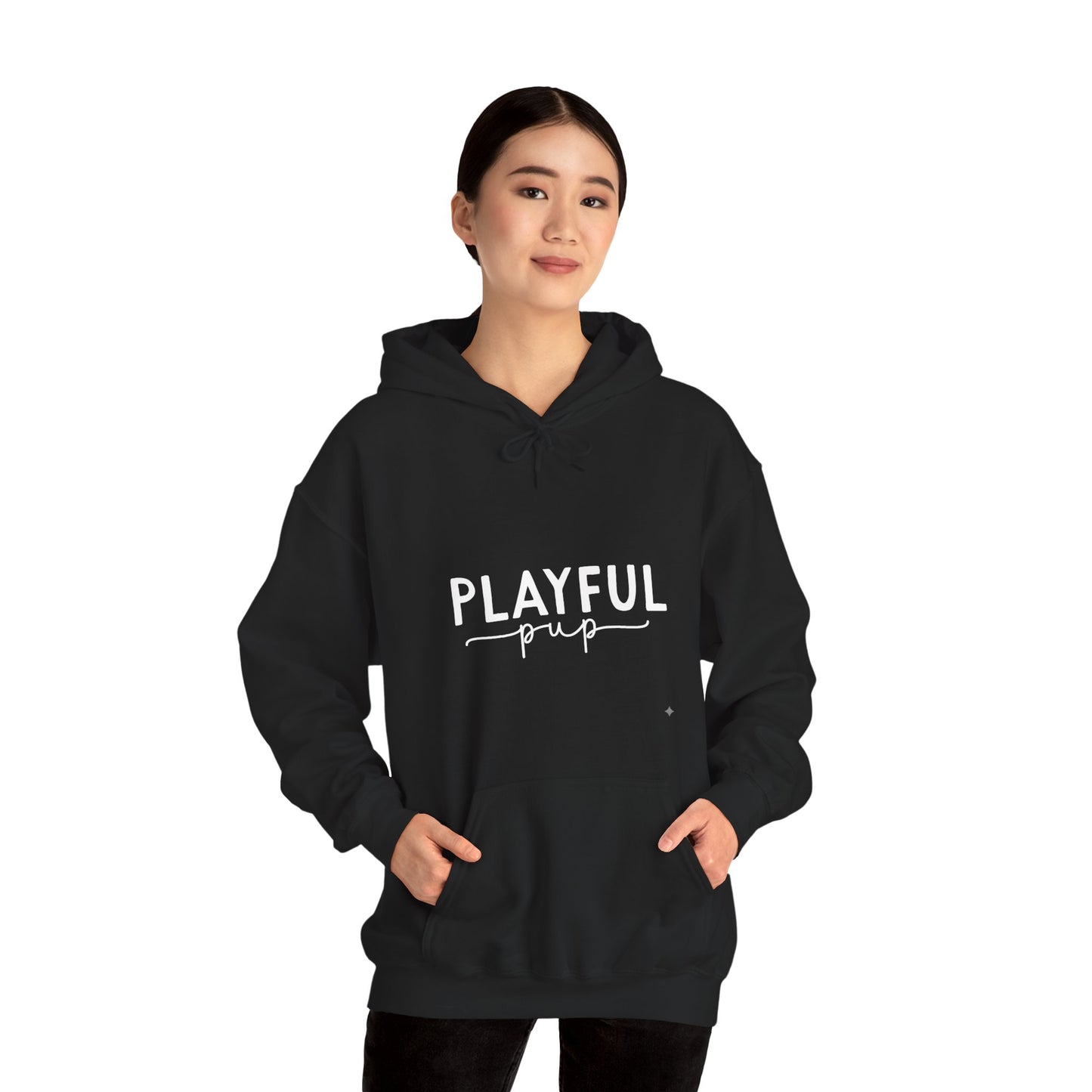 Playful Pup Unisex Hoodie | Minimalist Aesthetic Dog Gift