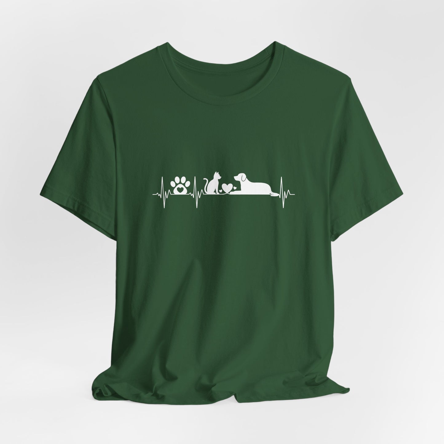 Dog & Cat Heartbeat Minimalist Unisex Shirt