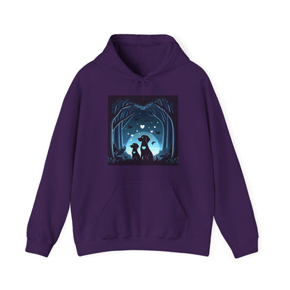 Dog Love in the Moonlight - Forest Unisex Hoodie
