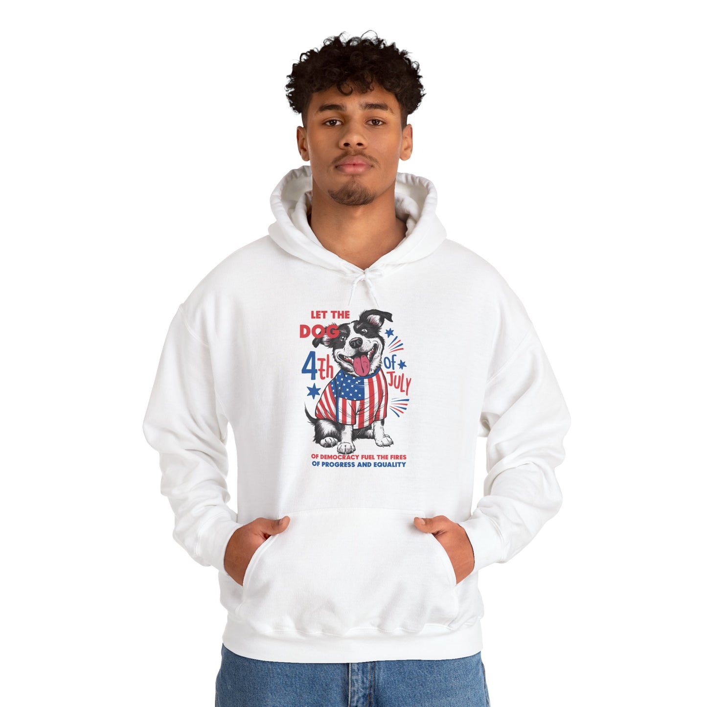 4th of July Dog - American Flag Patriotic Hoodie