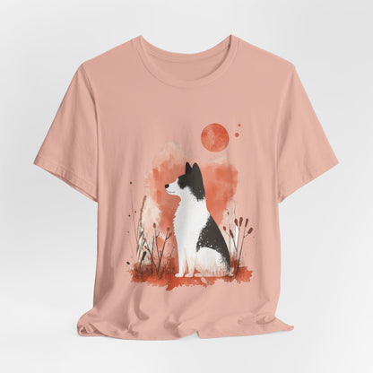 Minimalist Akita Moon Unisex Tee