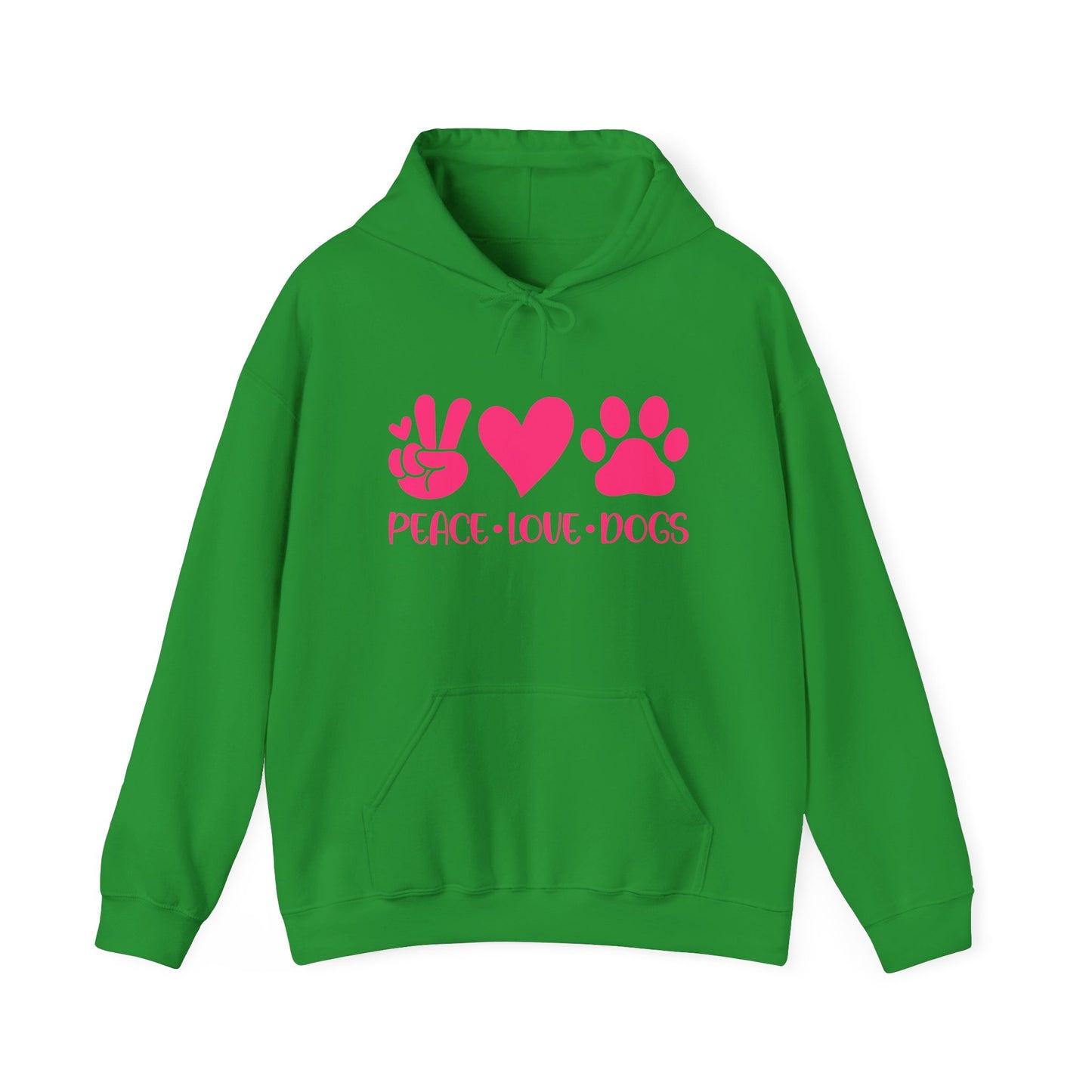 Peace Love Dogs - Pink Hearts and Paws Hoodie