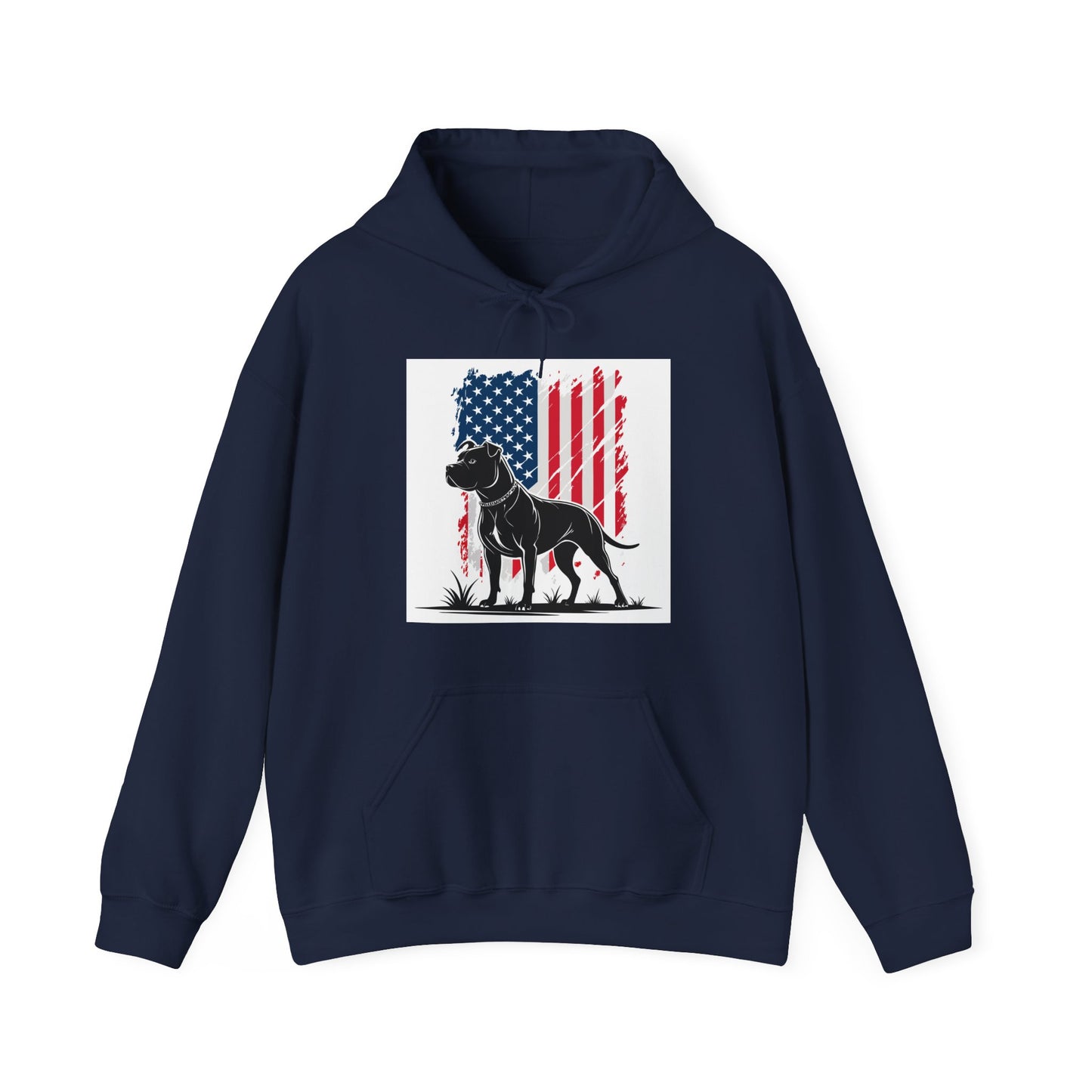 Patriotic Pitbull Unisex Hoodie – American Flag Dog Lover